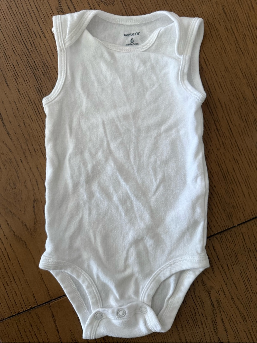 Carter's White Sleeveless Cotton Baby Bodysuit
